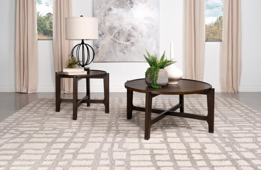 Cota Solid Wood Coffee and End Table Set Dark Brown, Sets: 2-Piece