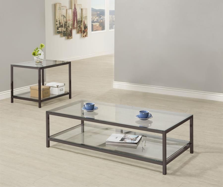 Trini Coffee and End Table Set Black Nickel, Sets: 2-Piece