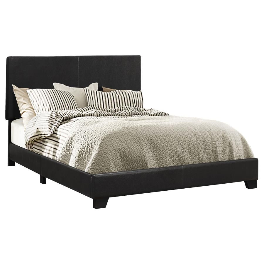 Dorian Faux Leather Upholstered Bed Black, Size: Full