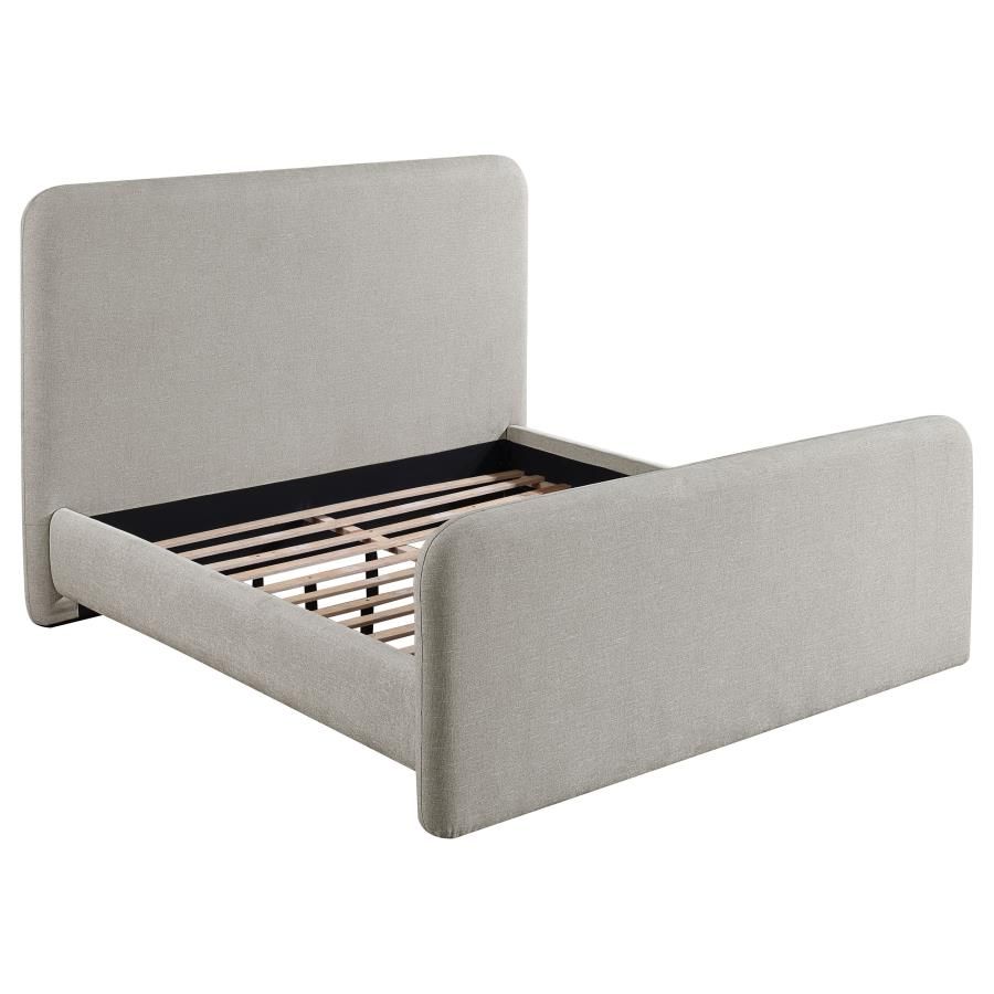 Wren Upholstered Panel Bed Grey, Size: Eastern King