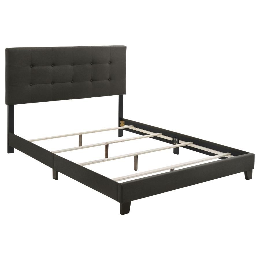 Mapes Upholstered Panel Bed Charcoal, Size: Full