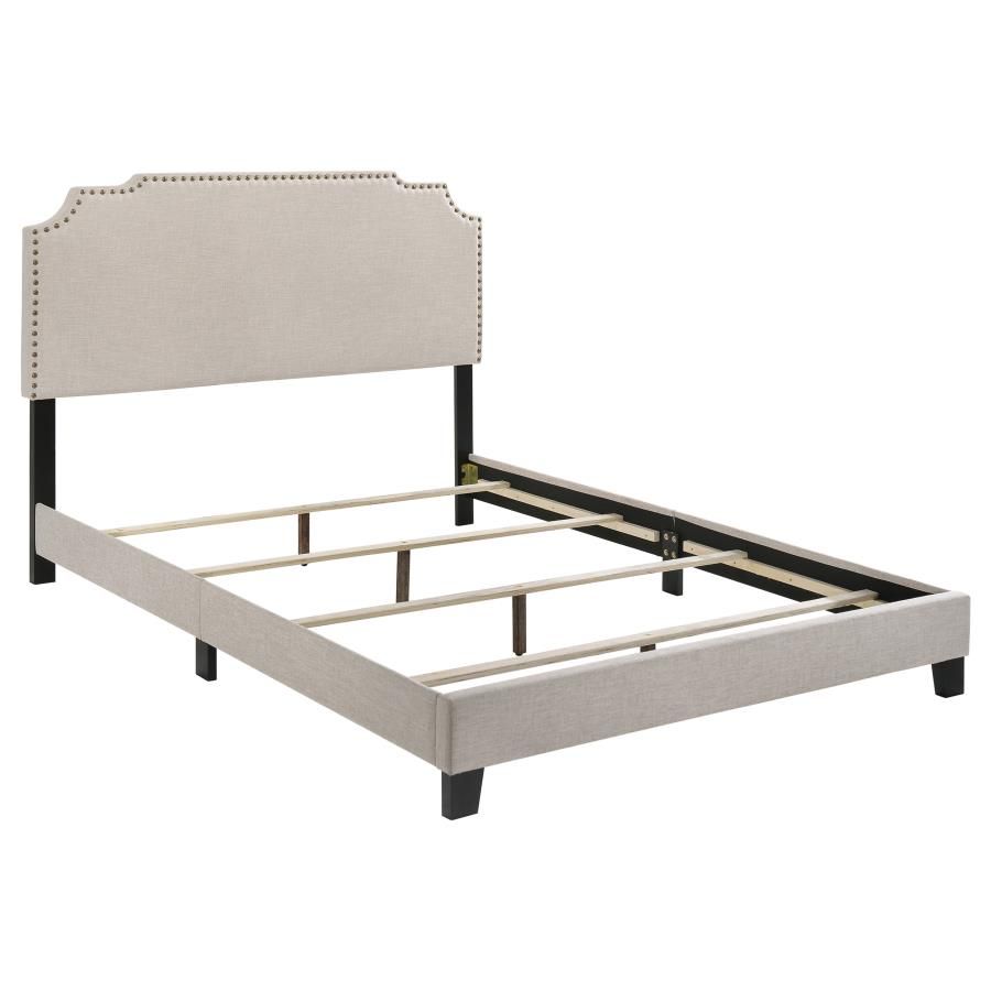 Tamarac Upholstered Panel Bed Beige, Size: Full