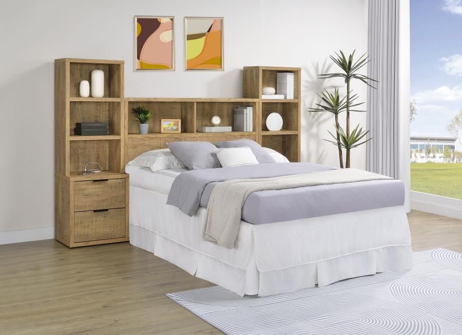 Westpark 3-piece Bedroom Set Bookcase Headboard Mango, Size: Full