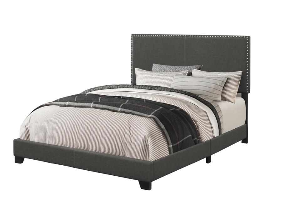 Boyd Upholstered Panel Bed Charcoal, Size: Full