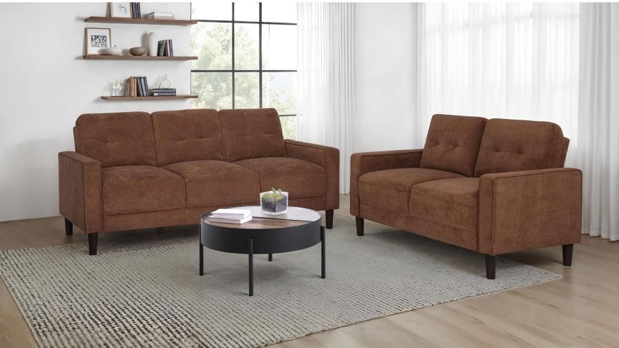 Bowen II Fabric Upholstered Track Arm Sofa Set Rust, Sets: 2-Piece