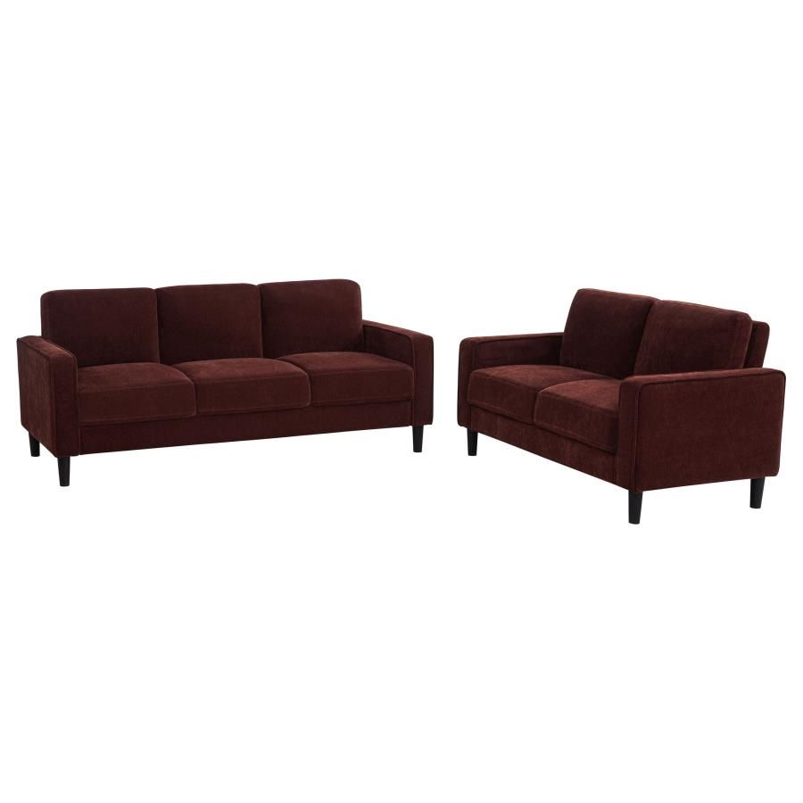 Ruth Fabric Upholstered Track Arm Sofa Rust Red, Sets: 2-Piece