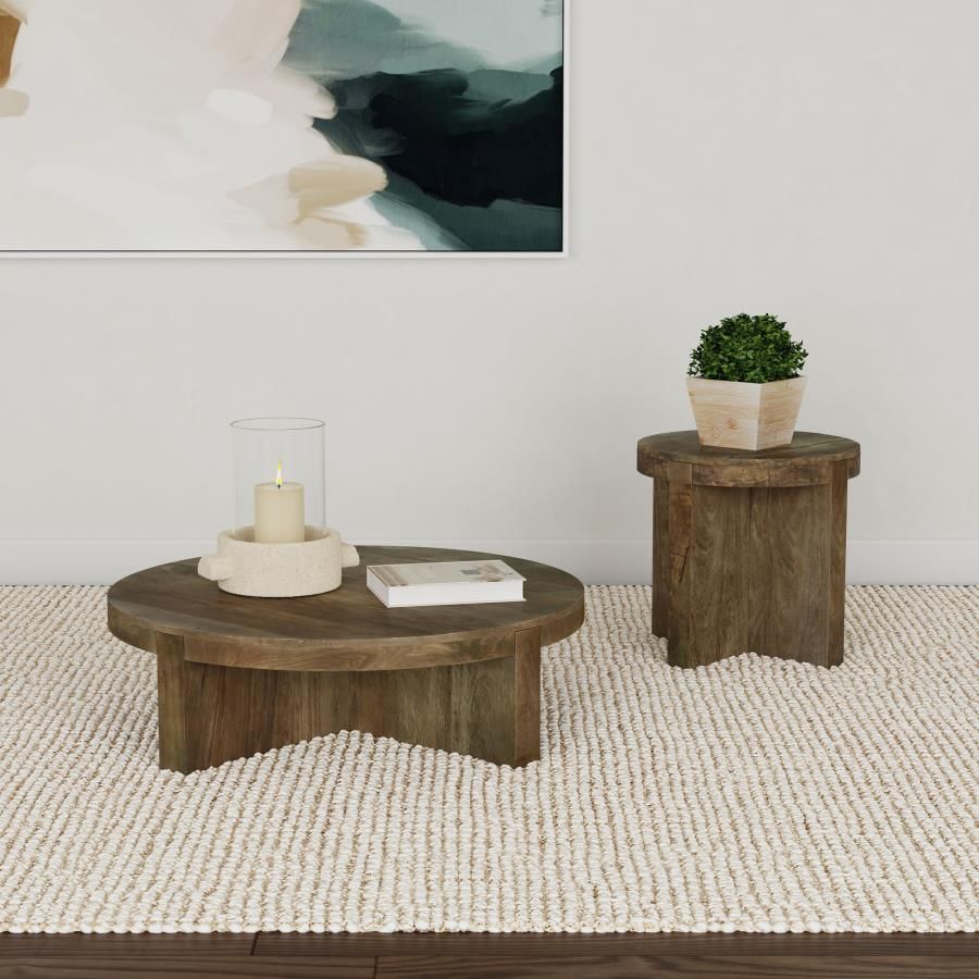 Kinkaid Solid Wood Coffee and End Table Set Brown, Sets: 2-Piece