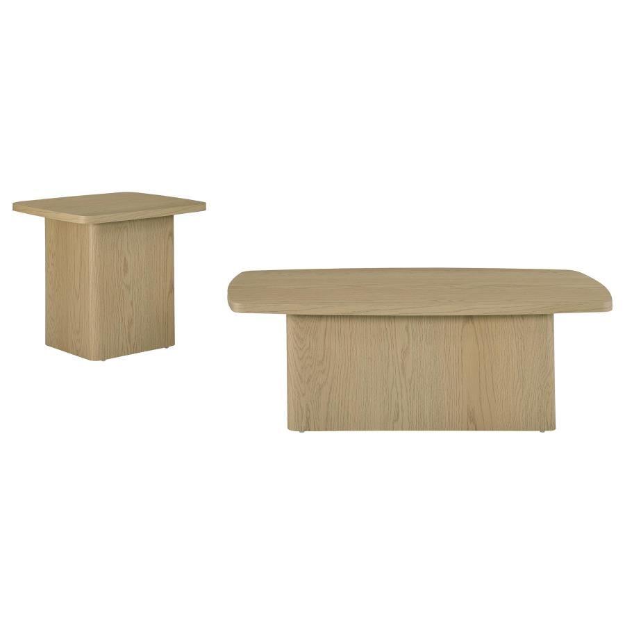 Fraser Greige Pedestal Coffee and End Table Set, Sets: 2-Piece