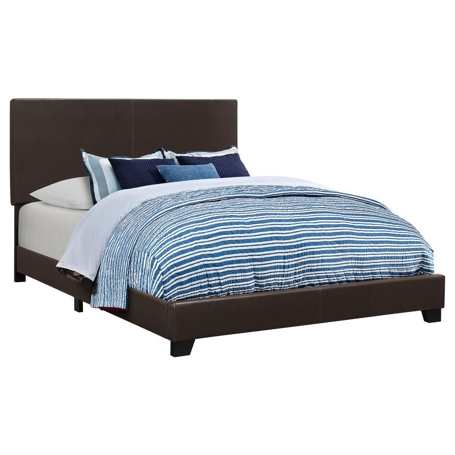 Dorian Faux Leather Upholstered Bed Brown, Size: Full
