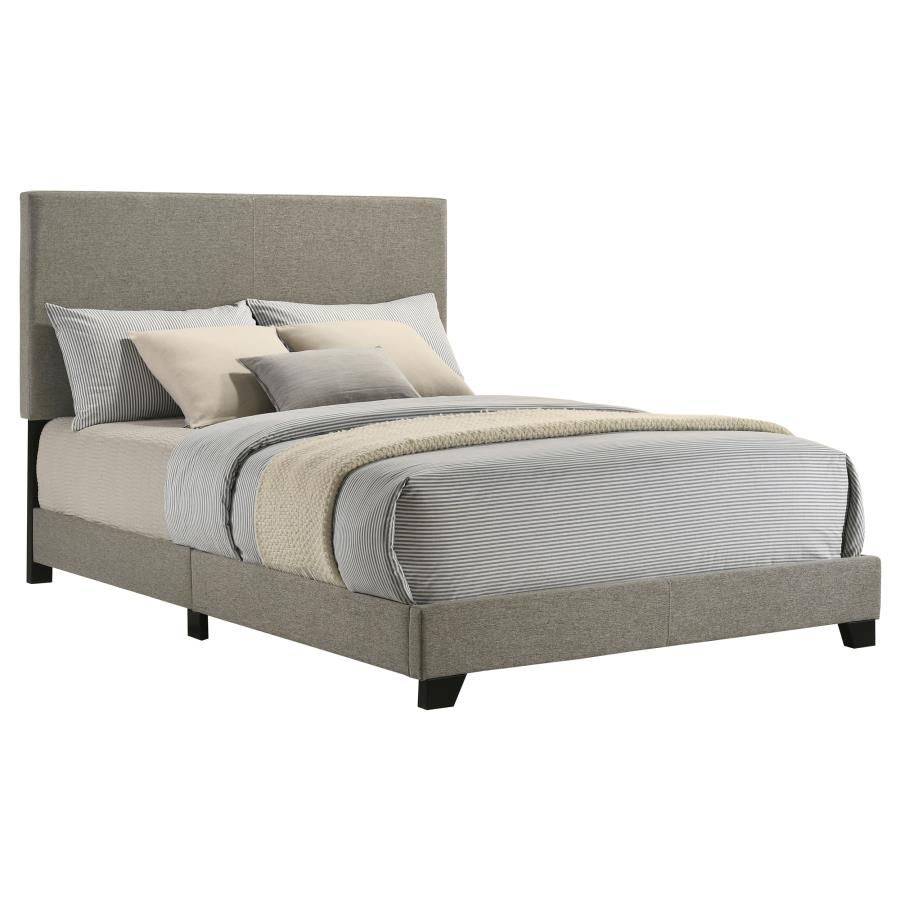 Dorian Fabric Upholstered Panel Bed Taupe, Size: Full