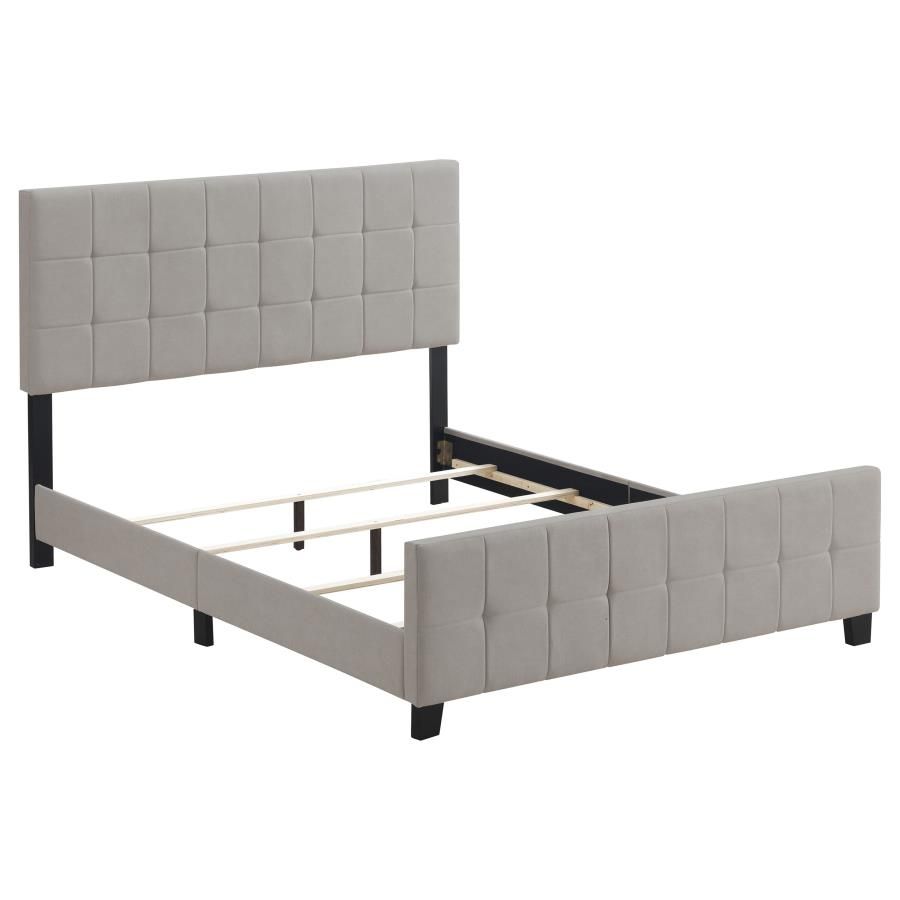 Fairfield Upholstered Panel Bed Beige, Size: Eastern King