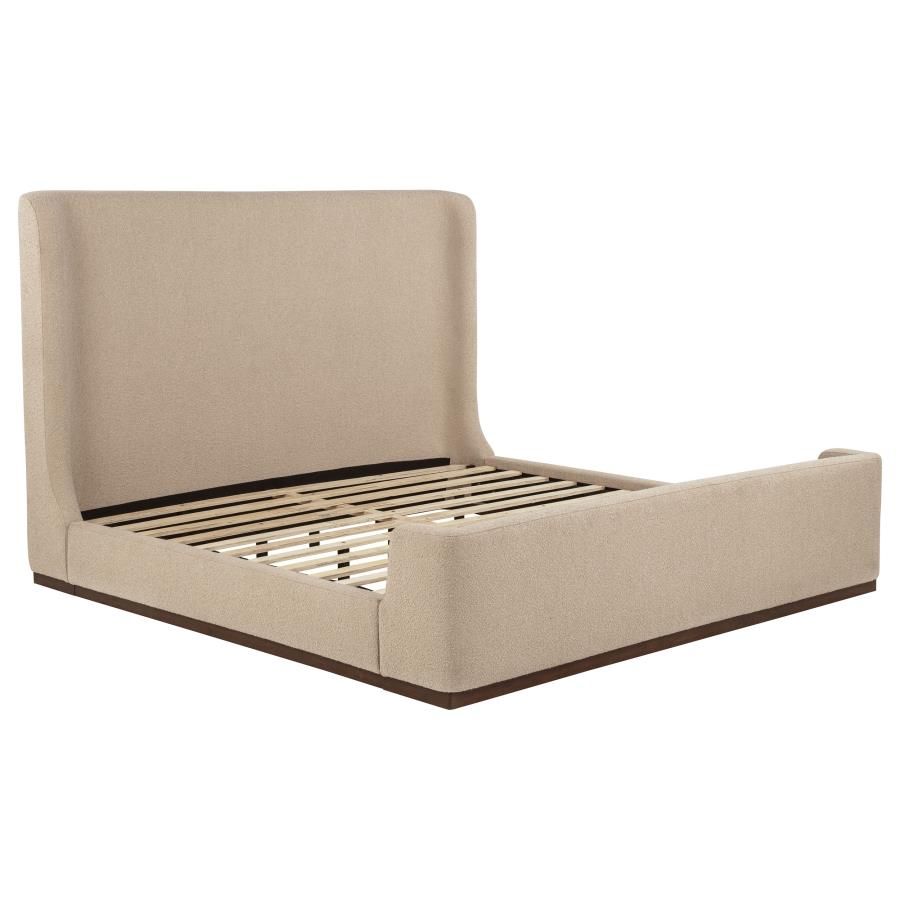 Nala Fabric Upholstered Platform Bed Tan, Size: Eastern King