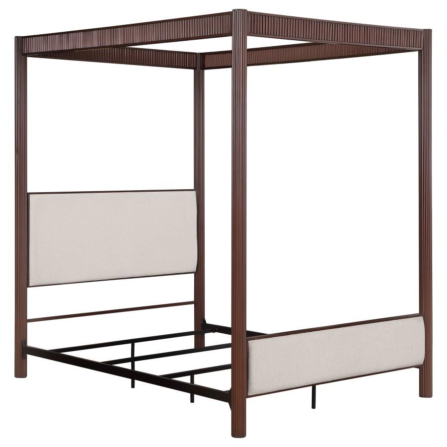 Zimmerlee 89-inch Metal Canopy Bed Rust Brown, Size: Eastern King
