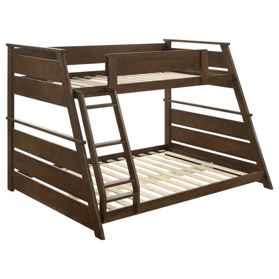 Holden Wood Veneer Twin Over Full Bunk Bed, Color: Brown