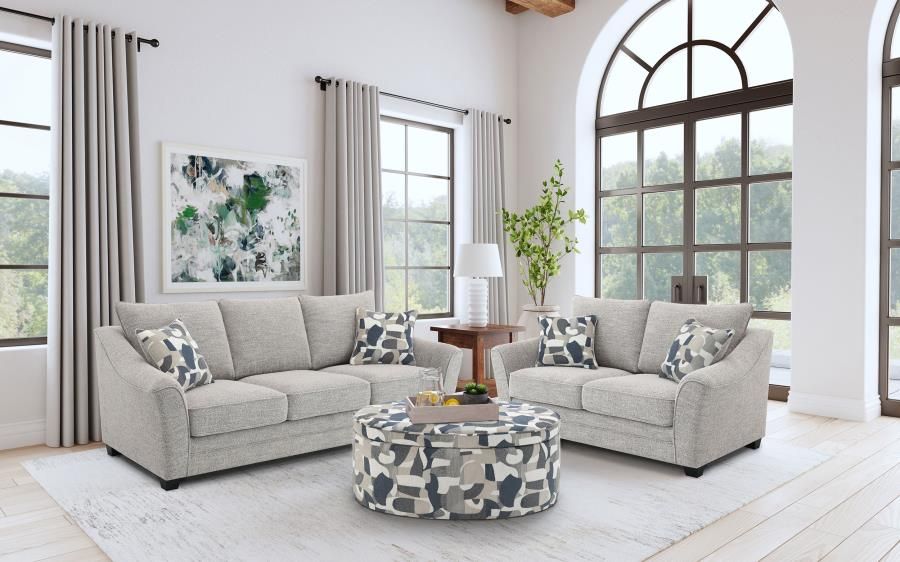Tomkins Boucle Upholstered Sofa Set Light Grey, Sets: 2-Piece
