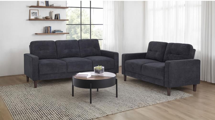 Bowen II Upholstered Track Arm Sofa Set Steel Grey, Sets: 2-Piece