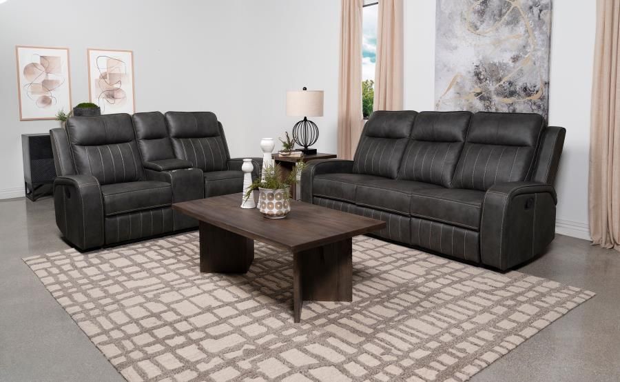 Raelynn Upholstered Reclining Sofa Set Grey, Sets: 2-Piece