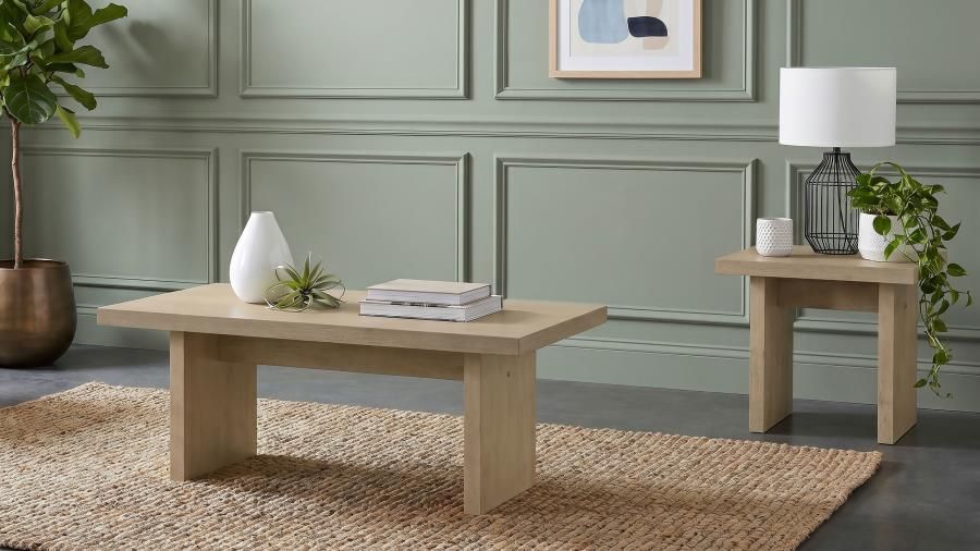 Decker Coffee and End Table Set Natural Oak, Sets: 2-Piece