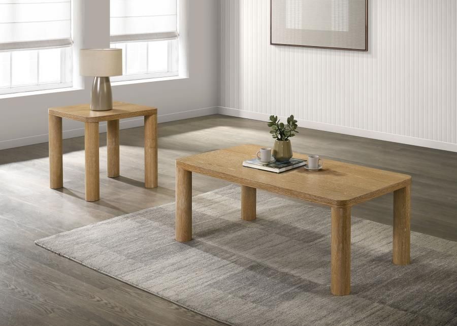 Castlewood Cocktail Coffee Table Set Light Oak, Sets: 2-Piece