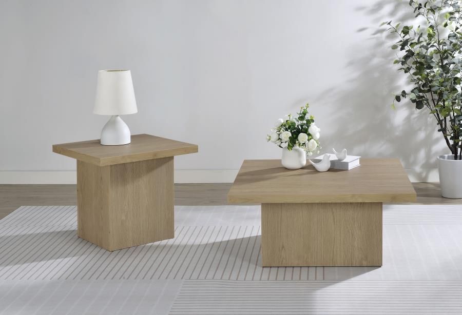 Devar Square Cocktail Coffee End Table Set Latte, Sets: 2-Piece