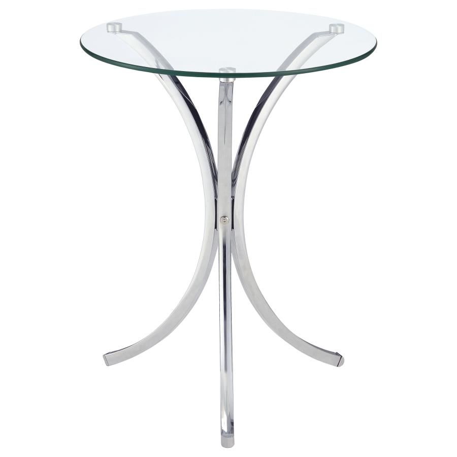 Eloise Round Glass Top Side Table, Color: Silver