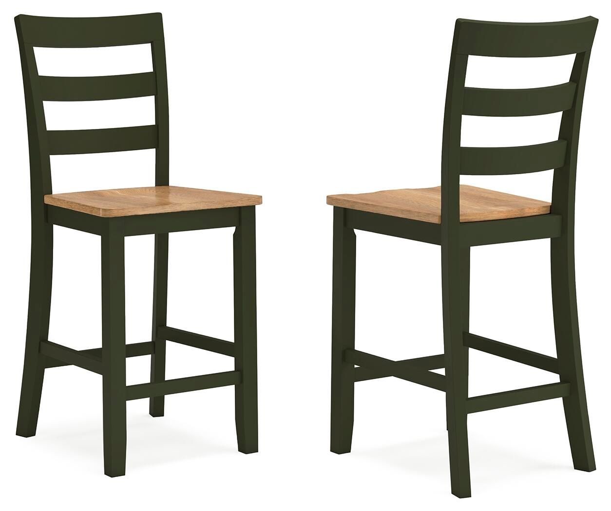 Gesthaven - Barstool (Set of 2) - Natural / Green - Green