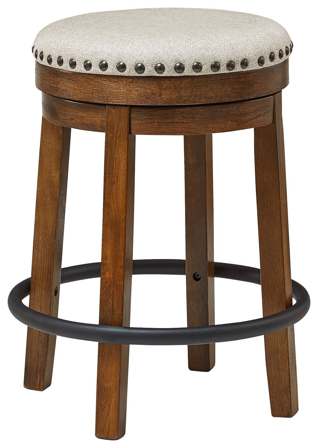 Valebeck - UPH Swivel Stool - Brown / Black - Dark Brown