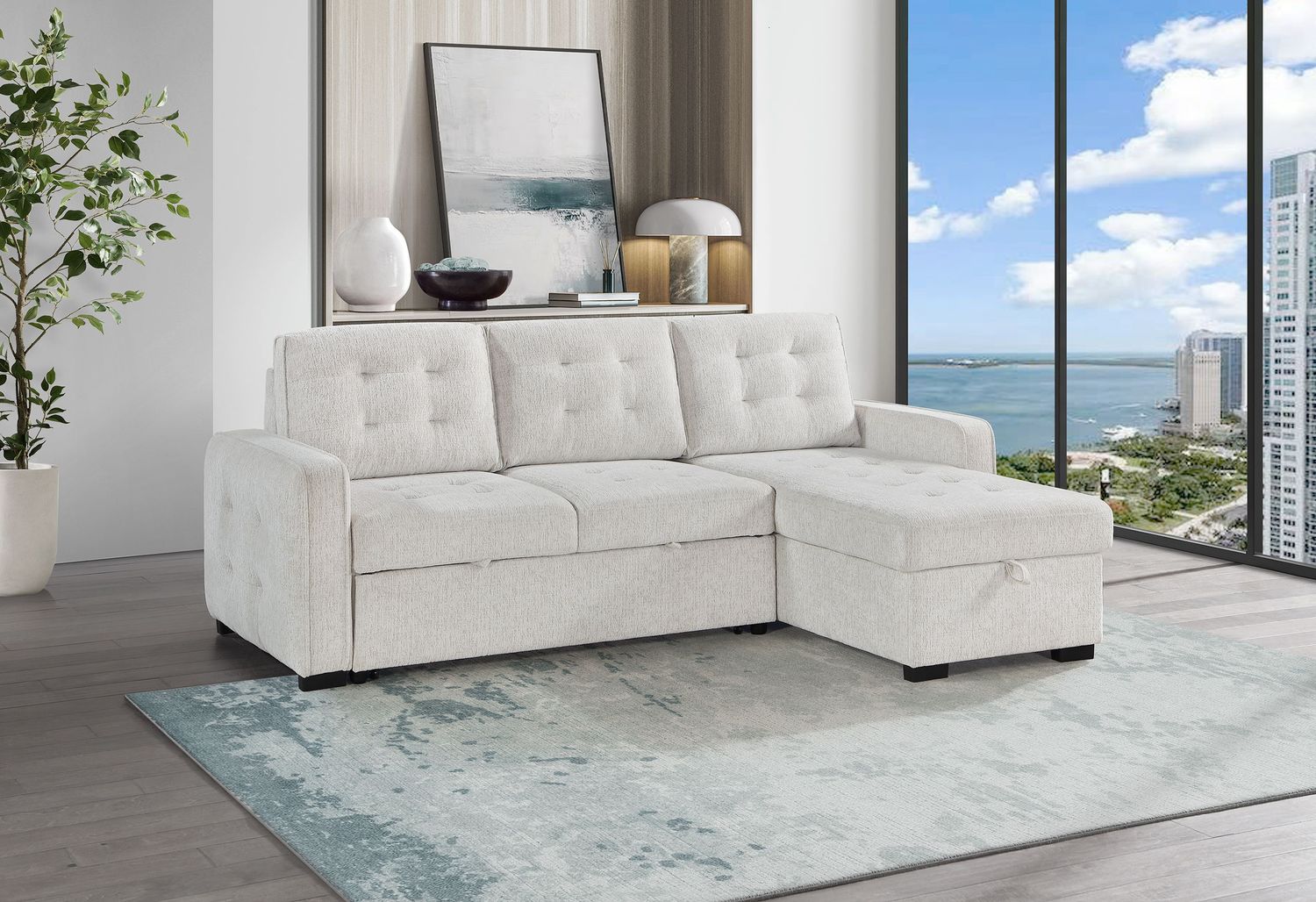 U0707 - Reversible Sofa Bed, Color: Beige