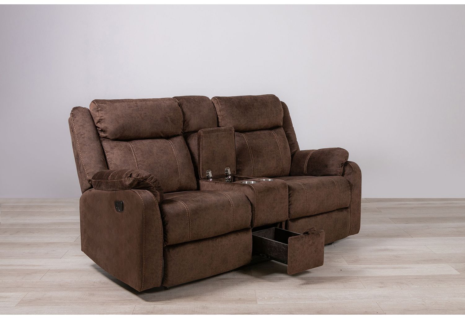 U7303 - Console Power Recliner Loveseat, Color: Domino Coffee