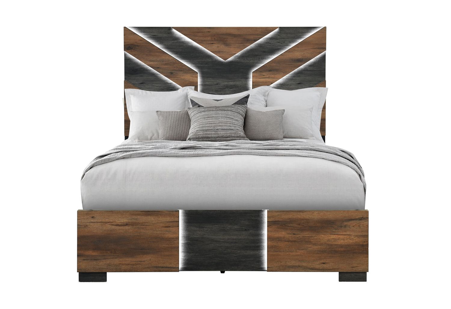 Optimus - Bed - Black / Brown, Size: Queen