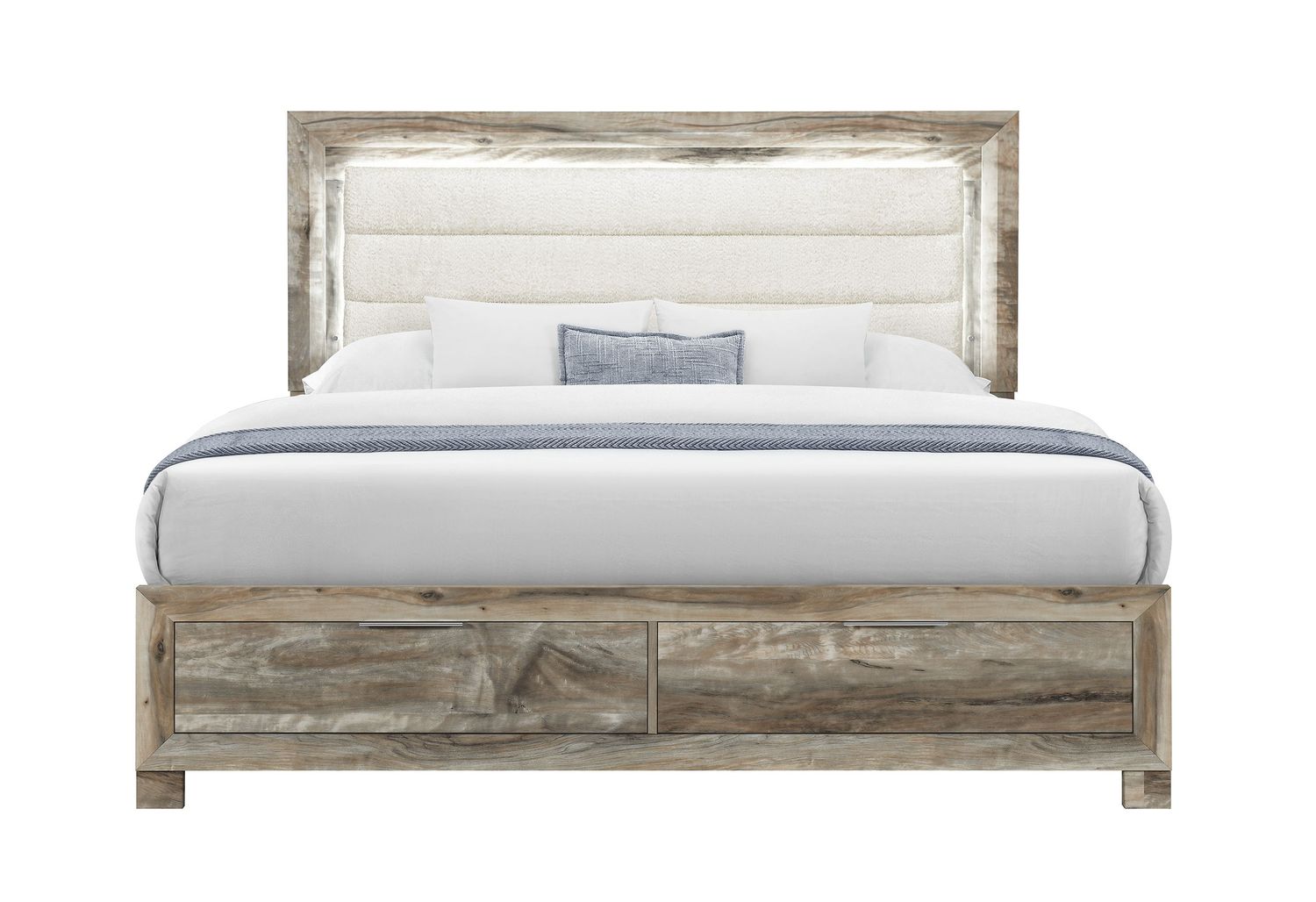 Callie - Bed With Storage - Brown, Size: Queen