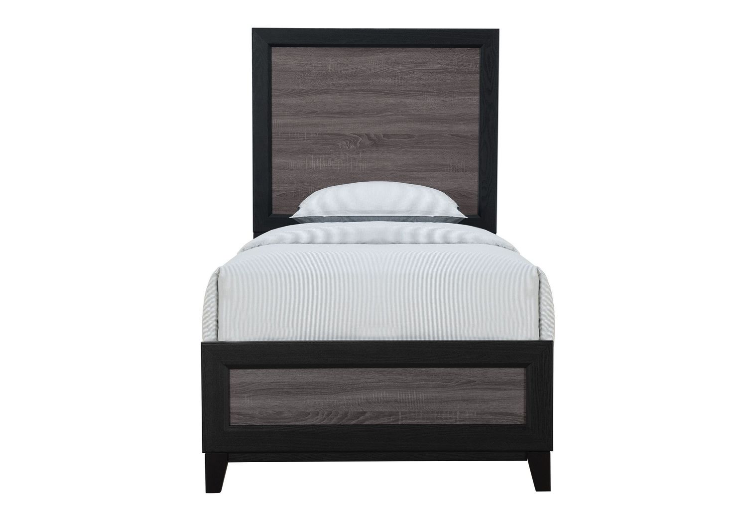Lisbon - Bed - Gray / Black, Size: Twin