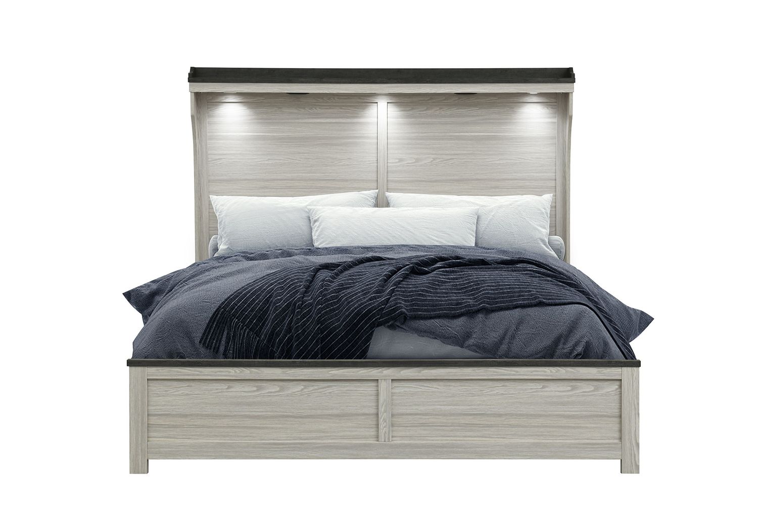 Ashley - Panel Bed - Brown, Size: Queen