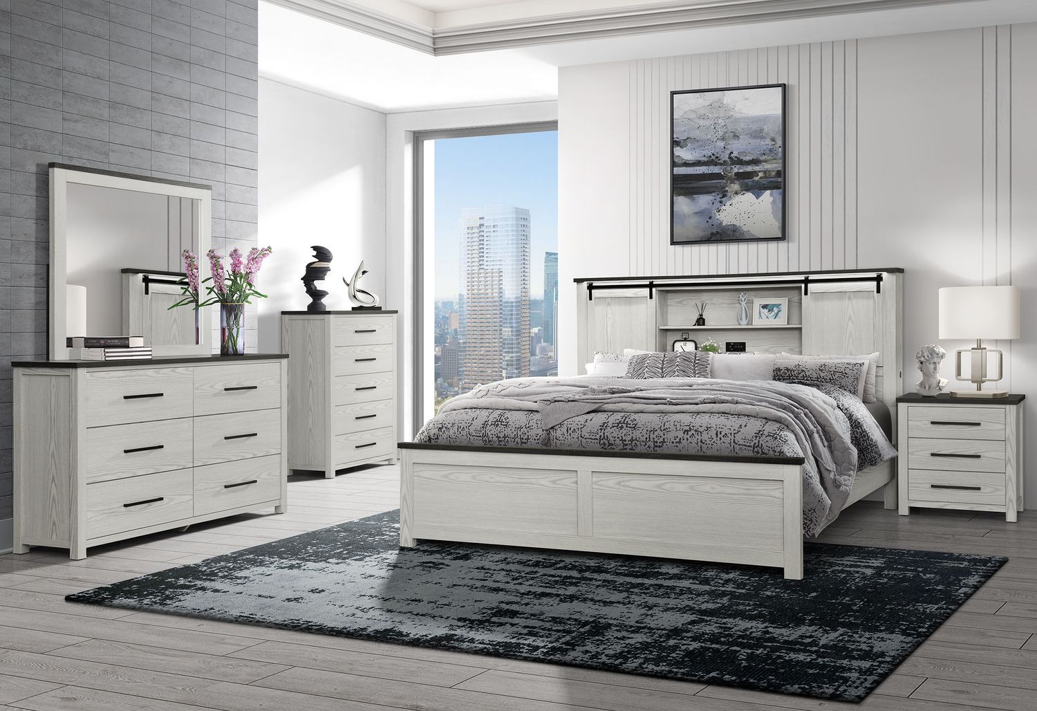 Ava - 5 Piece Bedroom Set - Beige, Size: Full