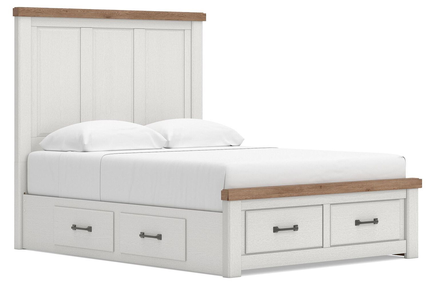 Savonport - Panel Storage Bed, Size: Queen, StorageOption: Storage Footboard And 2 Under Bed Storage Units