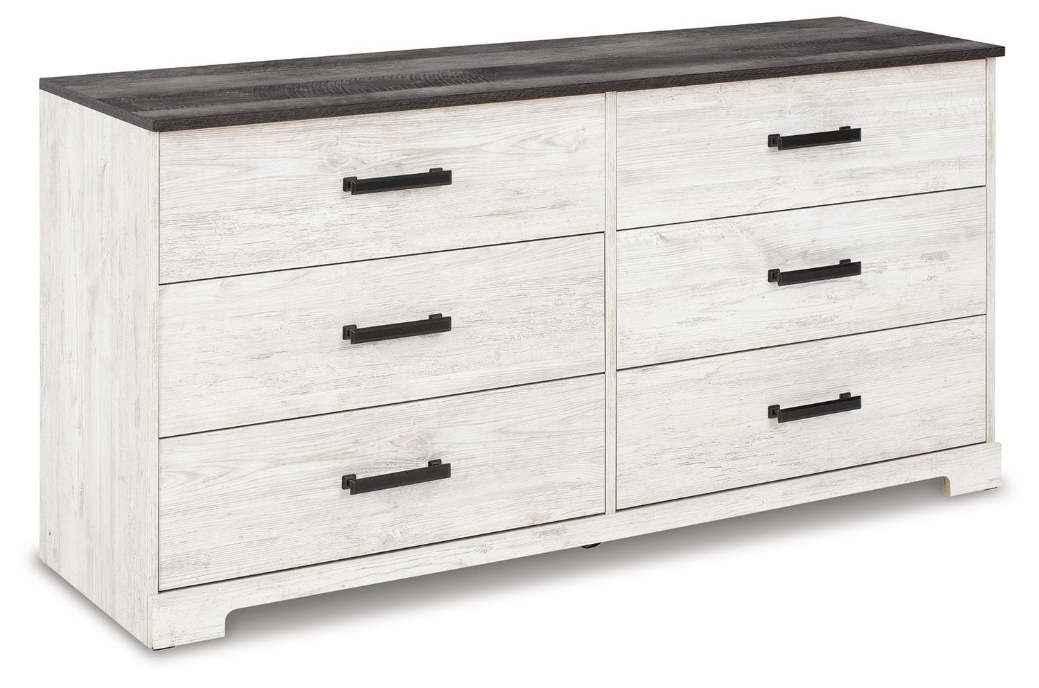 Shawburn - Six Drawer Dresser - White / Black / Gray - White / 6 Drawers