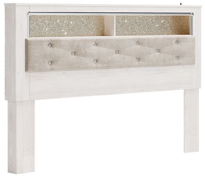 Altyra - King UPH Panel Bookcase HDBD - White - White / King
