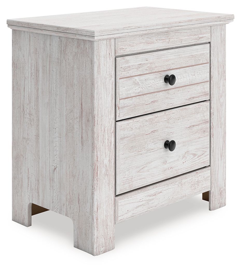 Makidern - Two Drawer Night Stand - Whitewash - White