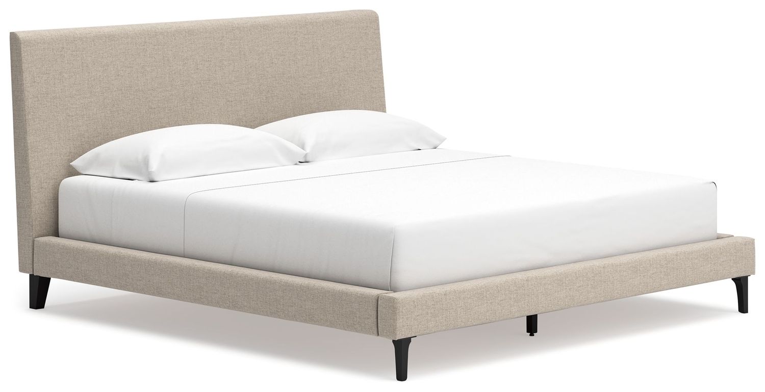 Cielden - King Upholstered Bed with Roll Slats - Soft Gray - Gray / King