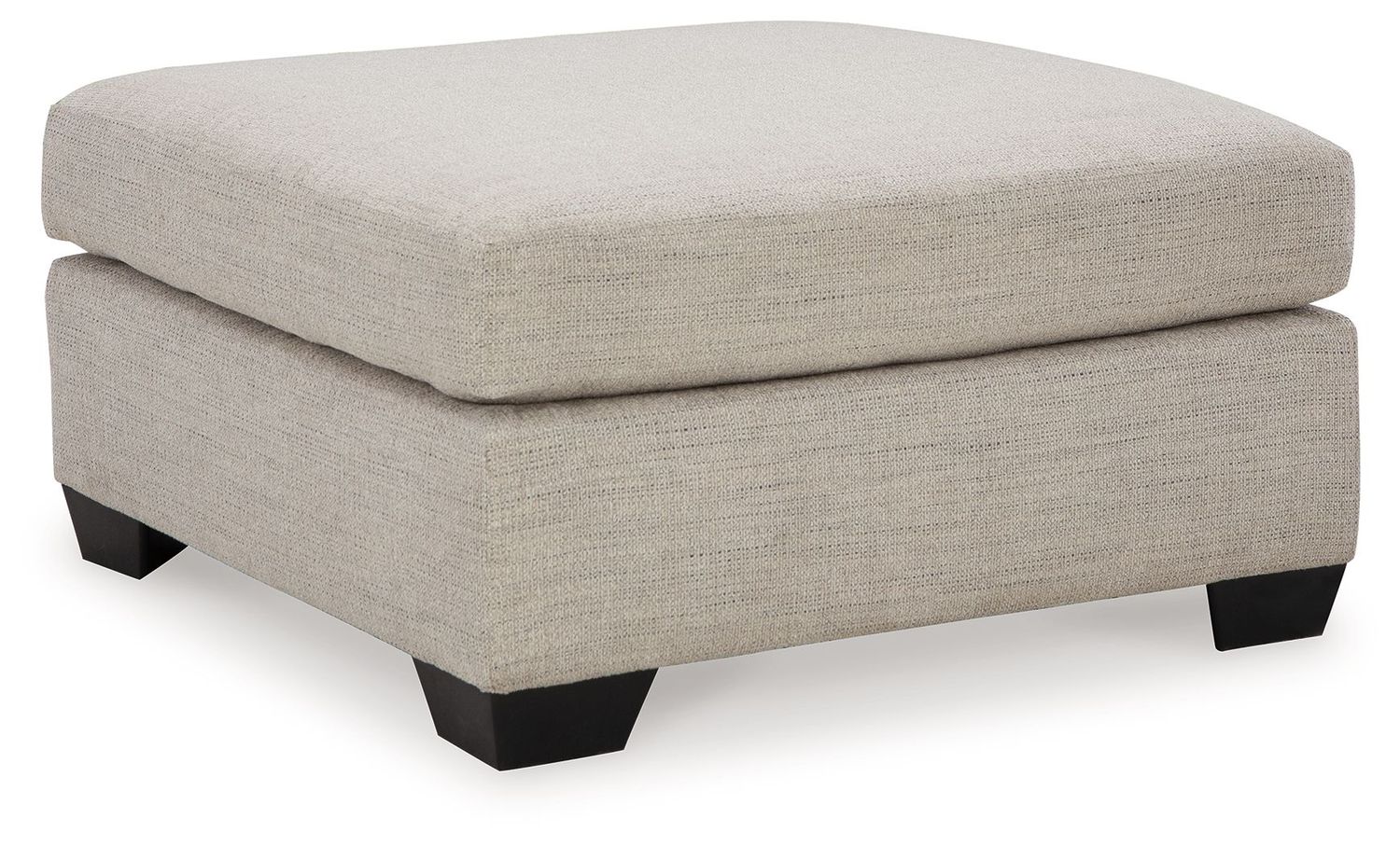Mahoney - Oversized Accent Ottoman - Pebble - Pearl Silver