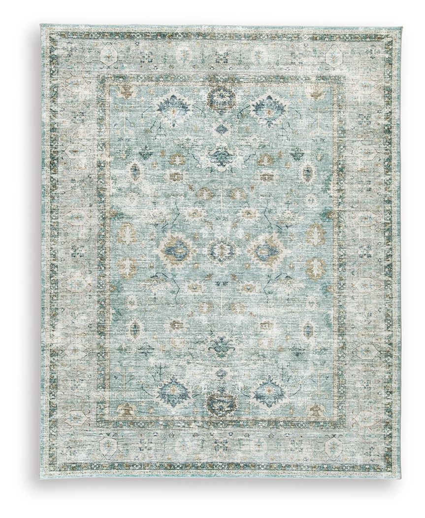 Ladstoney - 8' x 10' Rug - Teal / Beige / Ochre - Beige / 8' x 10'