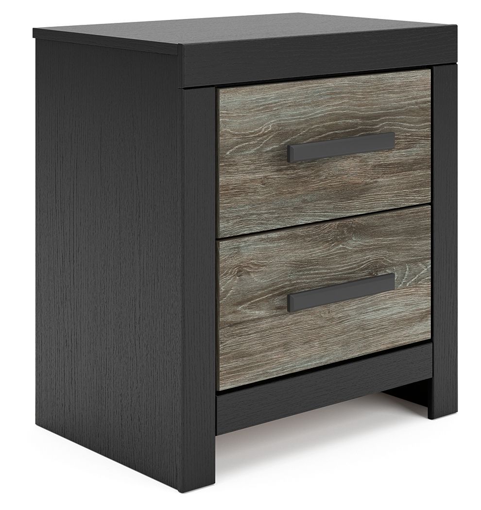 Broachmyn - Two Drawer Night Stand - Black / Gray - Black