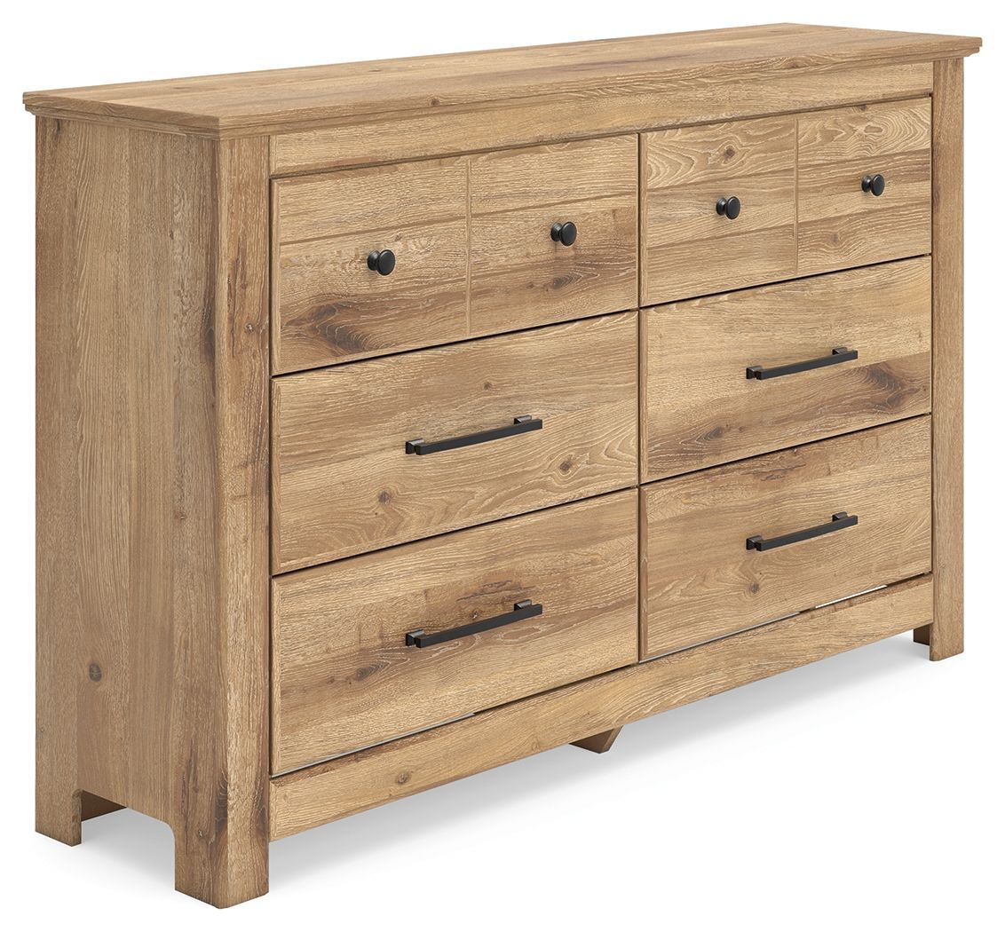 Makidern - Six Drawer Dresser - Tan - Light Brown / Dressers