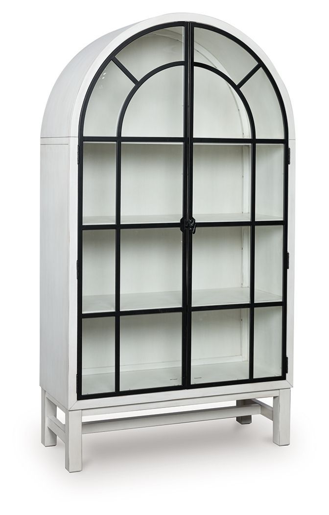 Greddinton - Display Cabinet - White - White