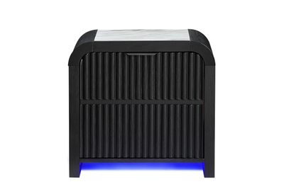 Beckett - Nightstand With LED, Cooler And Speaker - Black / White