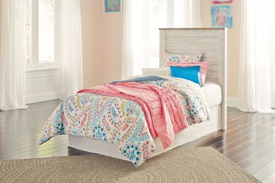 Willowton - Twin Panel Headboard - Whitewash - Beige / Twin