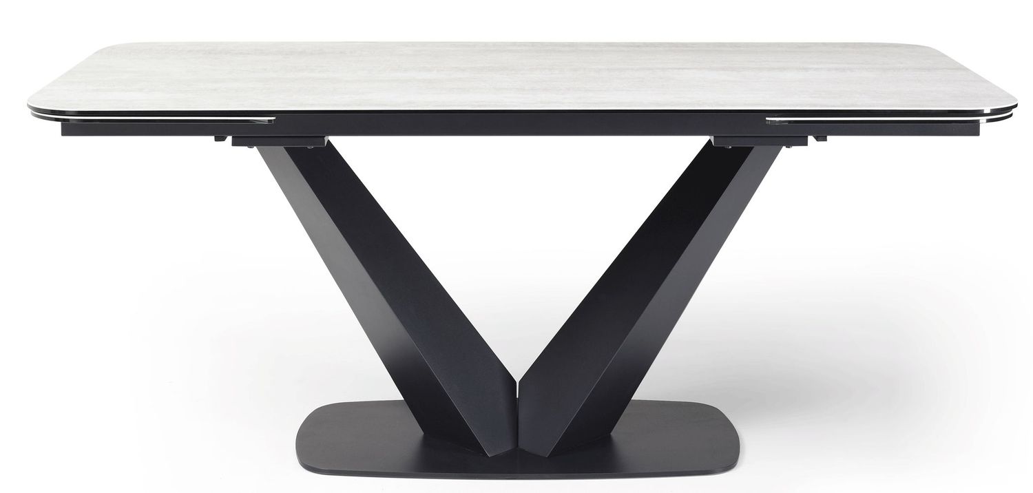 9189 - 71" Dining Table With Extensions - Gray / Black - Gray / 103"W x 35"D x 30"H