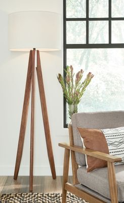Dallson - Wood Floor Lamp - Brown