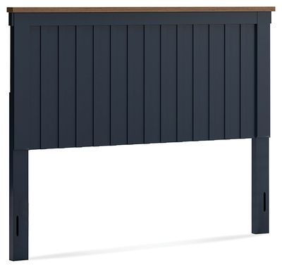 Landocken - Queen Panel Headboard - Brown / Blue - Blue / Queen