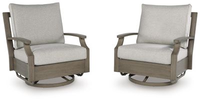 Rainier Ranch - Swivel Glider Chair With Cushion - Brown / Beige